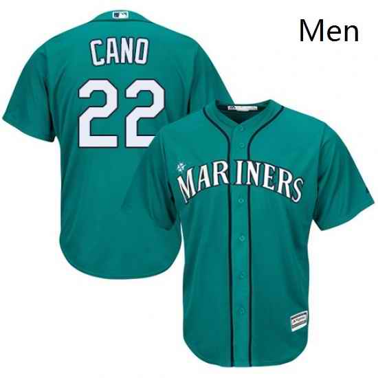 Mens Majestic Seattle Mariners 22 Robinson Cano Replica Teal Green Alternate Cool Base MLB Jersey